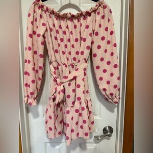PrettyLittleThing Pink Polka Dot Kids Dress